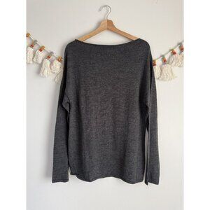 Sarah Pacini Merino Wool Alpaca Blend Gray Tunic Sweater Made In Italy One Size
